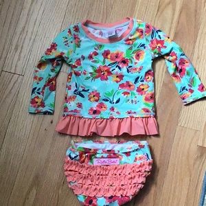 Ruffle butts two piece long sleeve